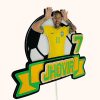 Topperul de tort cu fotbalist evidențiind suportul din acril transparent, model 1
