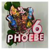 Handmade personalised Night Friends cake topper, Model 4 style