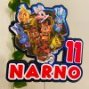 Custom 3D birthday cake topper Night Friends, Model 2 design with the name Narno